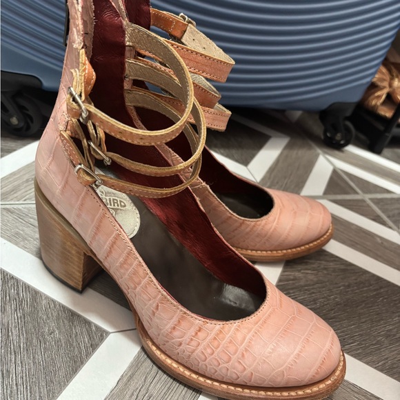 Freebird by Steven Pink Croc-Embossed Heels - Picture 5 of 6